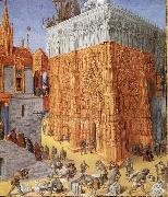Jean Fouquet The building of the temple to jerusalem, from Flavius Josephus De antiquity skills and wars of the Jews oil